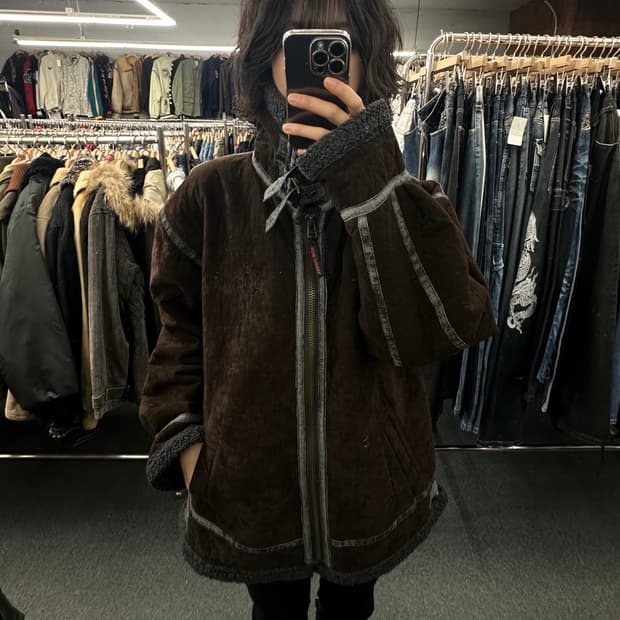 XL)도그타운 빈티지 스웨이드 브라운 무스탕