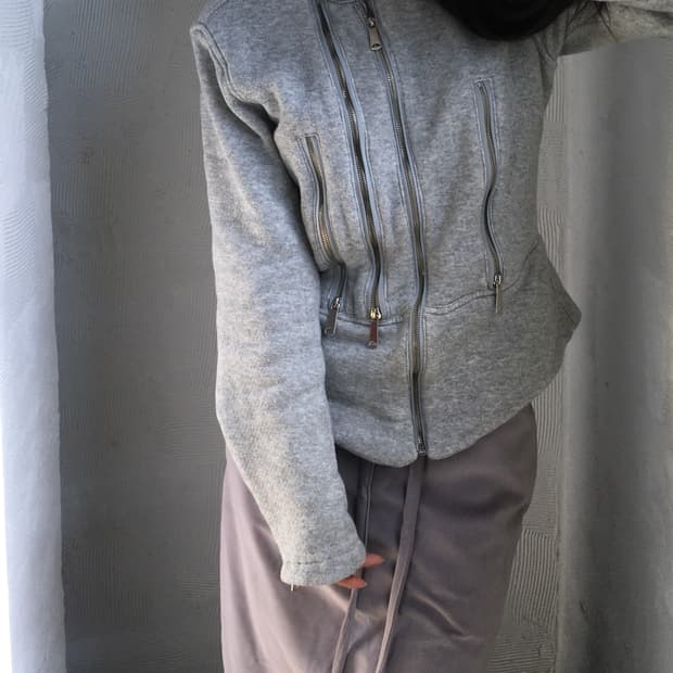 Diesel 디젤 그레이 코튼 바이커 집업 