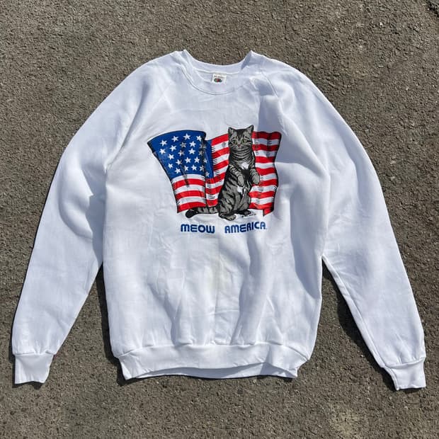 90’s Meow america 래글런 스웻셔츠