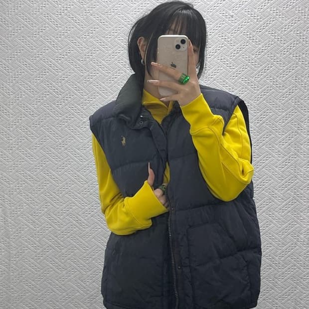 폴로 랄프로렌 모던시크 캐주얼 베이지포니 패딩 조끼 XL C08300