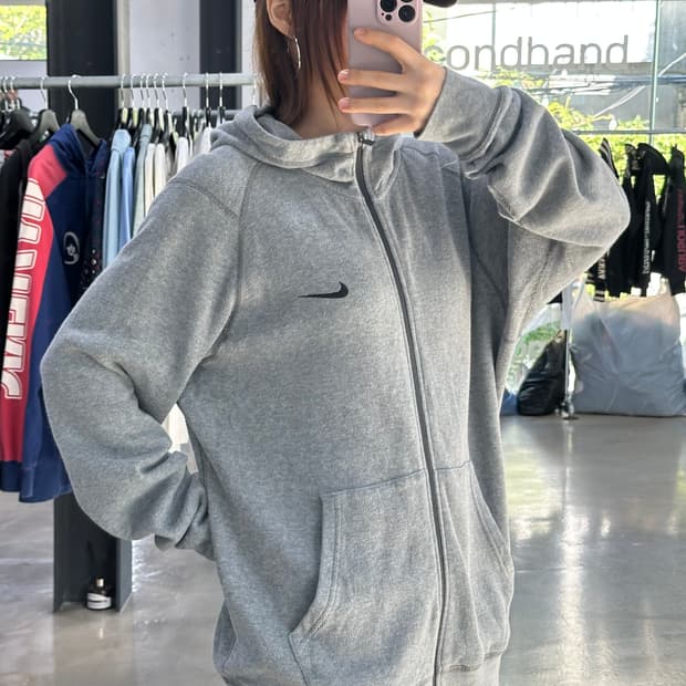 나이키 스티치 하이넥 루즈 후드집업
