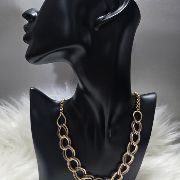 더블샌딩 체인목걸이_골드&브라운