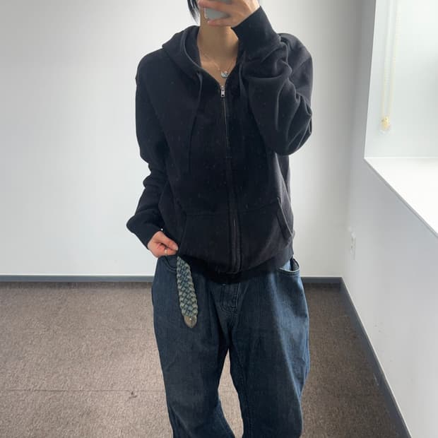 Gap 갭 다크네이비 로고 블랙 후드집업