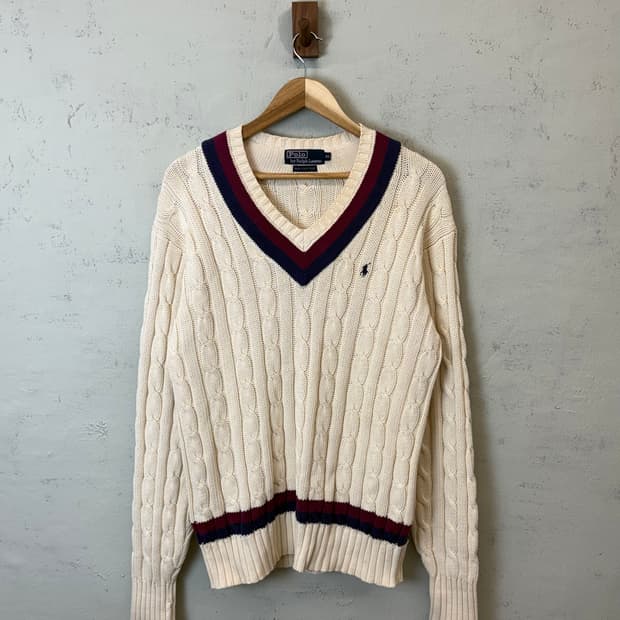 폴로랄프로렌 90s 일경물산 크리켓 케이블 니트