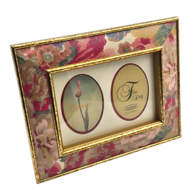 90s 키시마 핸드 플로랄 2구 우드 액자