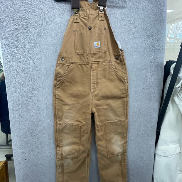 칼하트 된장 멜빵바지 지연스러운 워싱