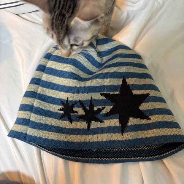 탄산마그네슘 스트라이프 비니