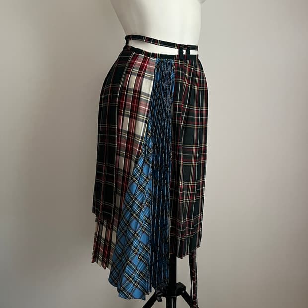 facetasm tartan check wrap skirt