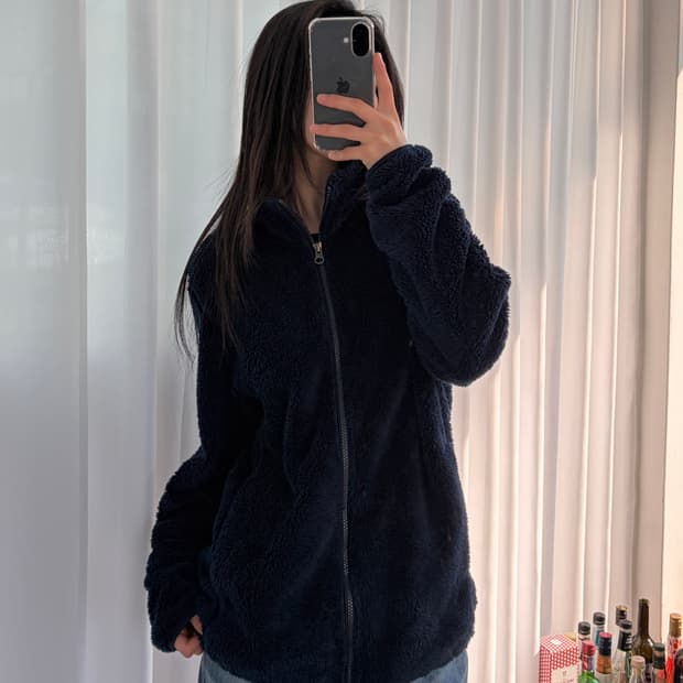 [M]유니클로 네이비 후리스 집업 자켓