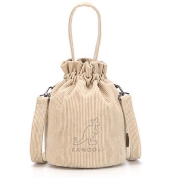 캉골 코듀로이 버킷백 베이지