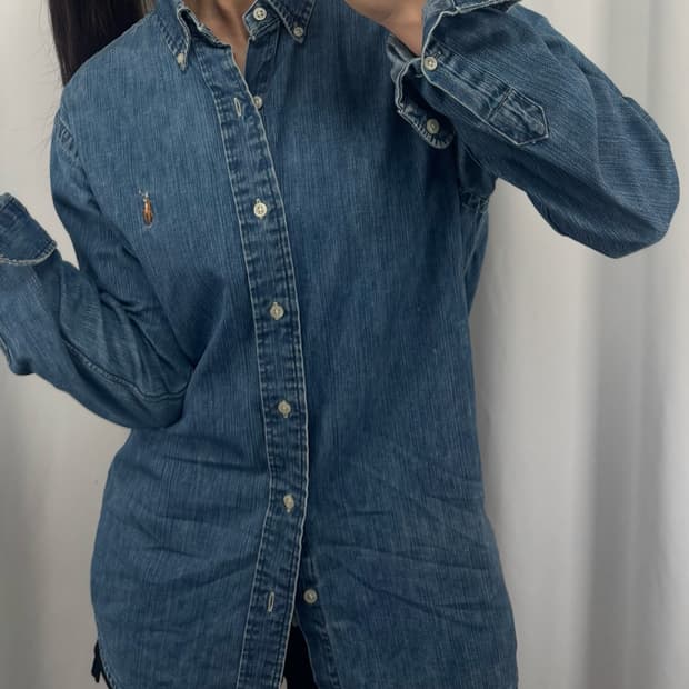 폴로 클래식 핏 샴브레이 데님 셔츠