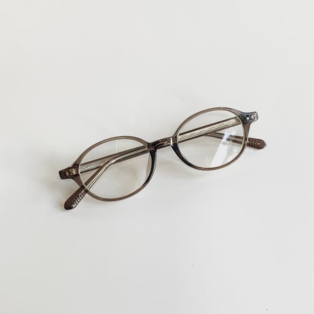 빈티지 타원형 레트로안구 뿔테 연브라운 331