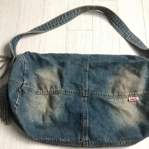 스컬프터 데님 더블백 가방