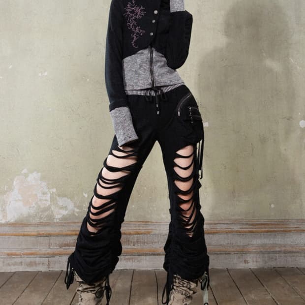 택포•ARIADNAw low-waist cut out pants
