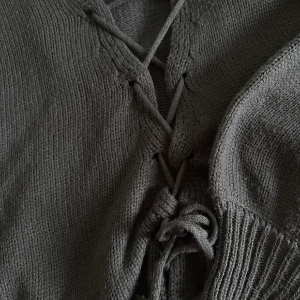 (ray cassin) 빈티지 끈 매듭 니트 모리 페어리 가디건 다크그린