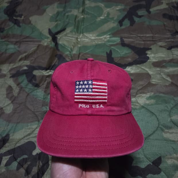 90s Vintage Polo Ralph Lauren USA Flag 캡
