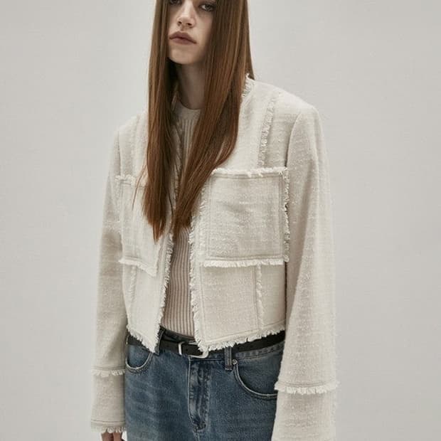 인사일런스우먼 트위드크롭자켓