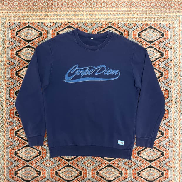 탐스 카르페디엠 프린팅 네이비 맨투맨 티셔츠 남성L