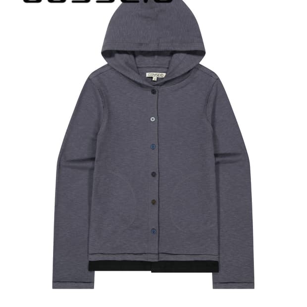 TWOFOLD BUTTON-UP HOODIE CHARCOAL