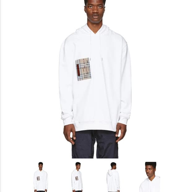 110) 버버리 체크포켓 후드티 