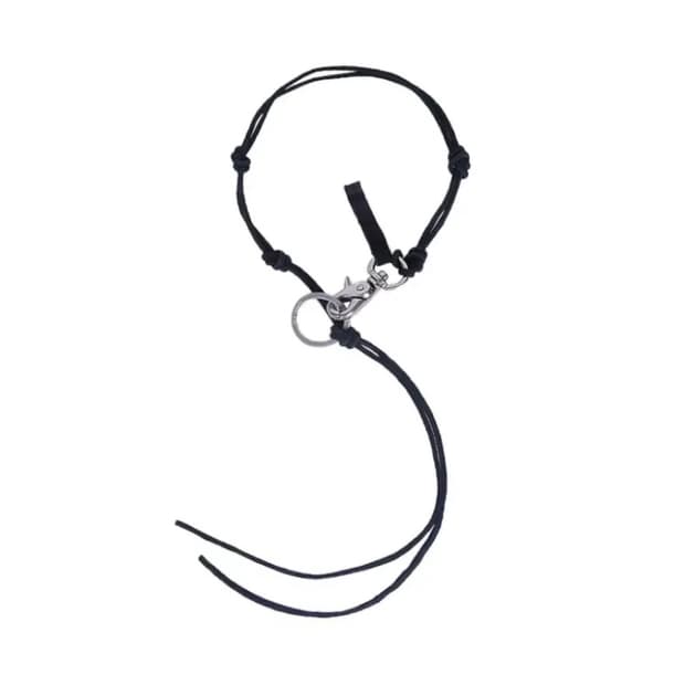 아워레가시 24SS 블랙 라돈 레더 키체인 목걸이