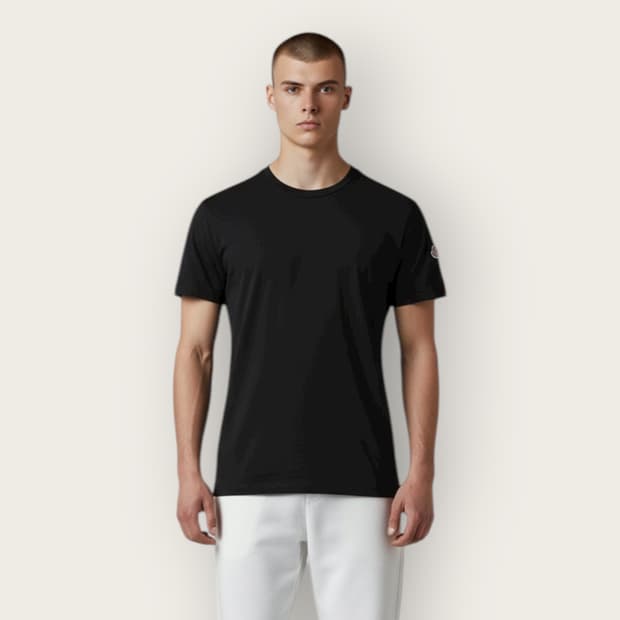 L/ 몽클레어 슬림핏 와펜패치 라운드 반팔