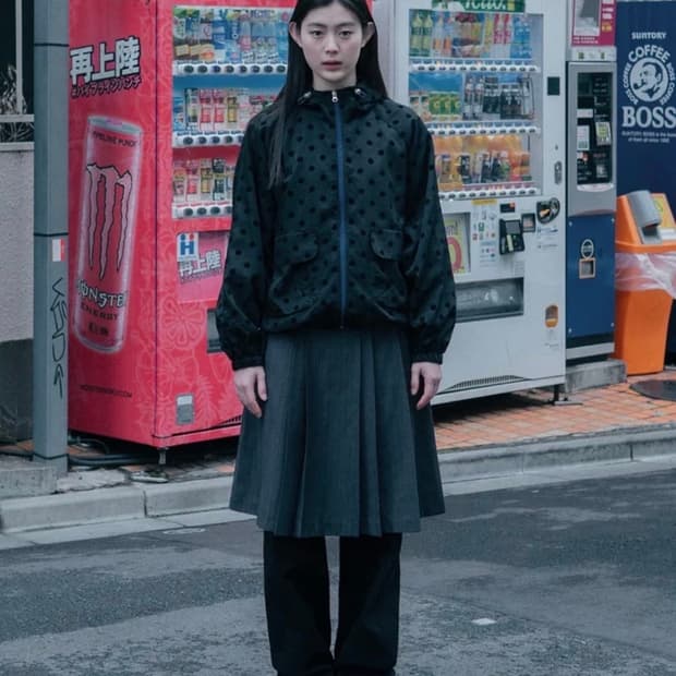 오헤시오 dot frill hooded windbreaker jumper