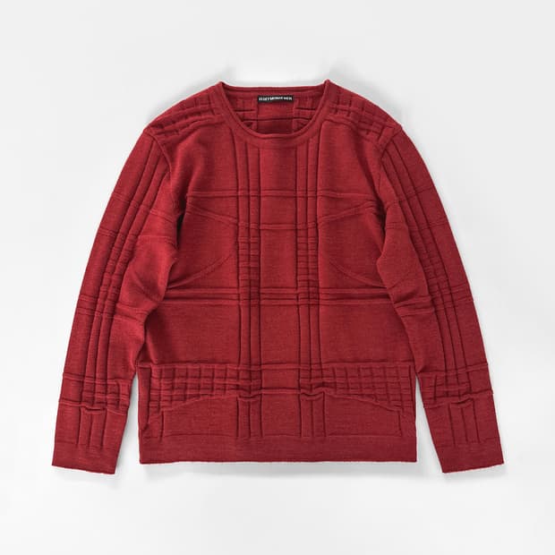 이세이 미야케 맨 텍스쳐 그리드 니트 스웨터