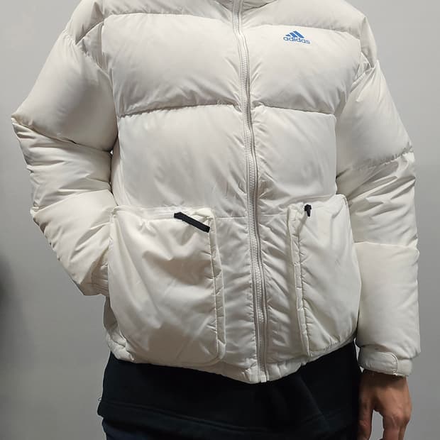 아디다스 슈퍼 퍼피 숏패딩자켓 화이트 M