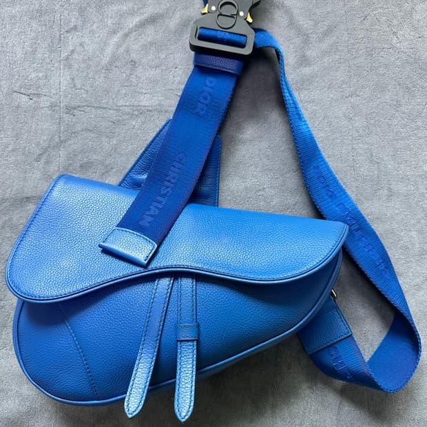 디올 새들백 블루