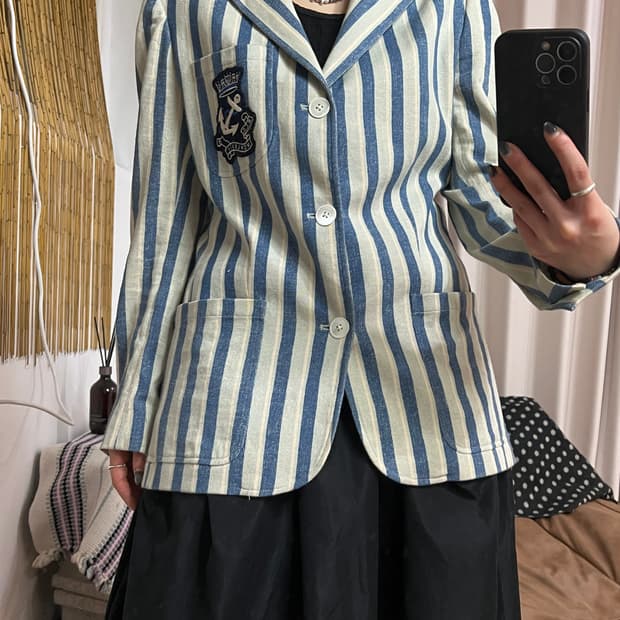 폴로 랄프로렌 스트라이프 3버튼 블레이저