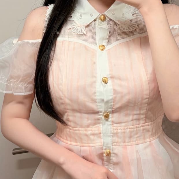 리즈리사 옾숄 피치 원피스