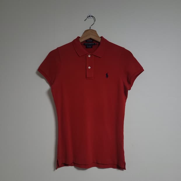 (M) POLO 폴로 랄프로렌 스포츠 여성 반팔 카라티 레드