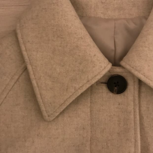 우먼즈 캐시미어 블렌드 발마칸 로브 코트 오트밀