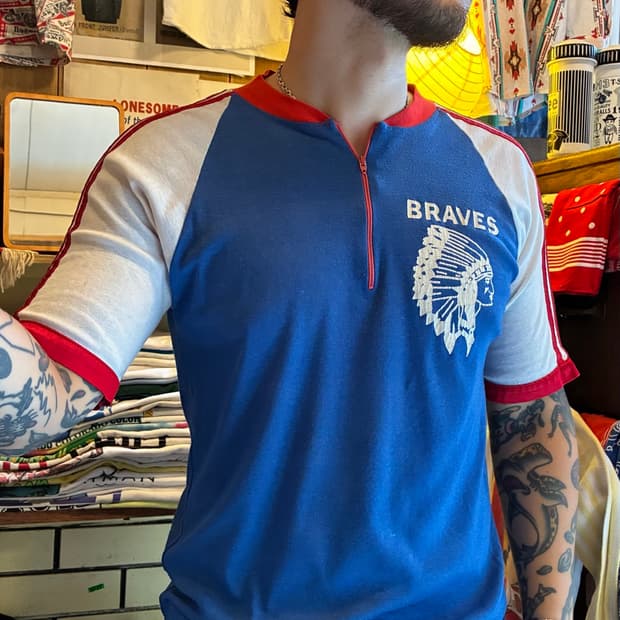 70’s Braves Half Zip Athletic Jersey