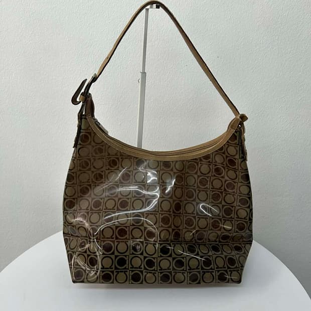 살바토레 페라가모 간치니 PVC 숄더 호보백