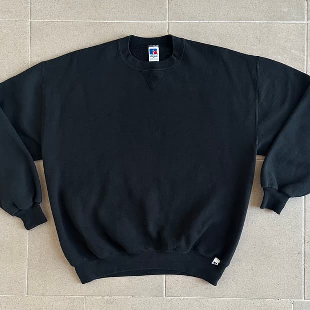 90s 빈티지 러셀 스웻셔츠 블랙 XL USA
