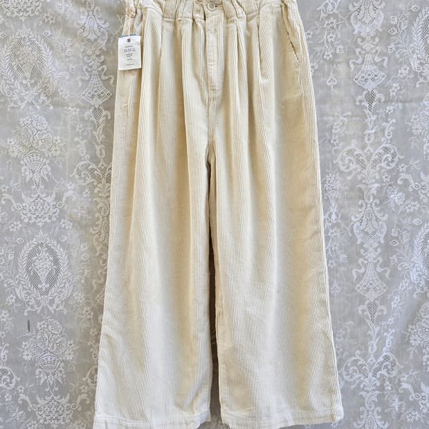 일본 도밍고 크림색 코듀로이 와일드 팬츠 새상품
