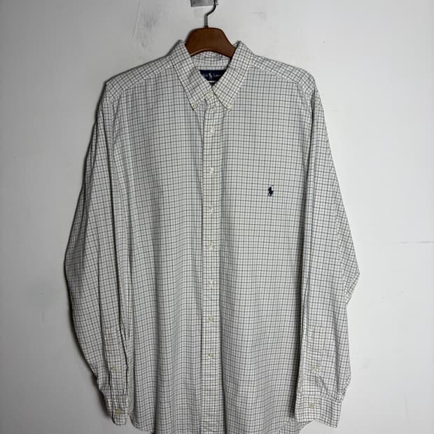 폴로 빅사이즈 클래식 핏 체크 셔츠 XLT