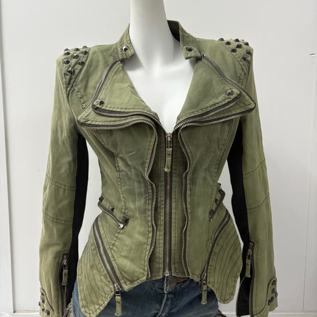 Y2K 스터드 포인트 언발 자켓