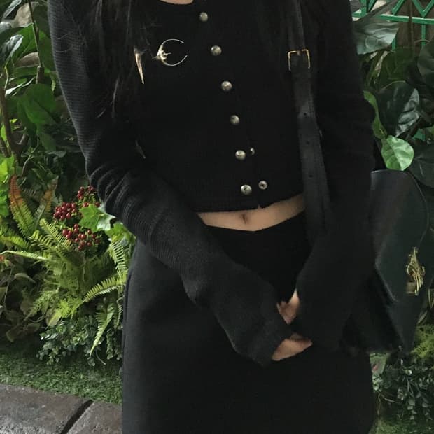 떠그클럽 와플가디건 블랙 s