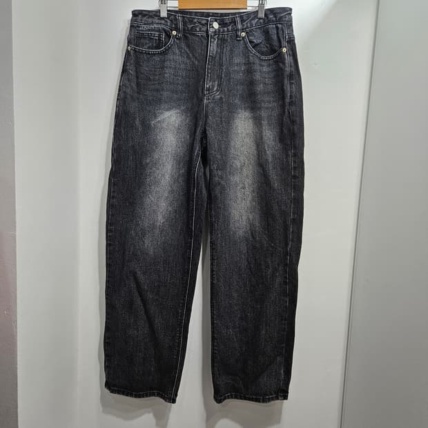 토피(TOFFEE) 흑청 와이드 데님팬츠 L