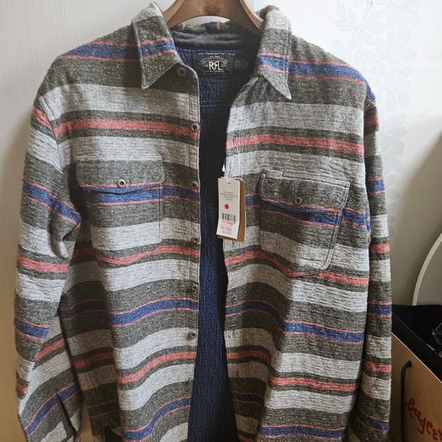 rrl 체크셔츠 L