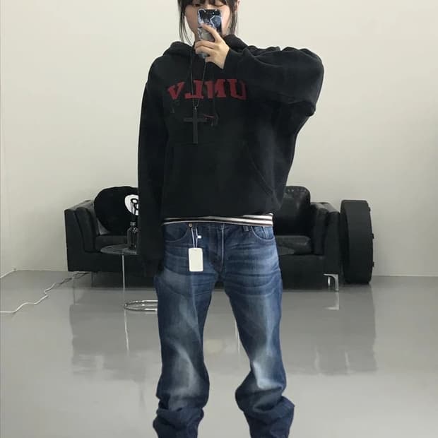 90's 나이키 UNLV 블랙 후드티