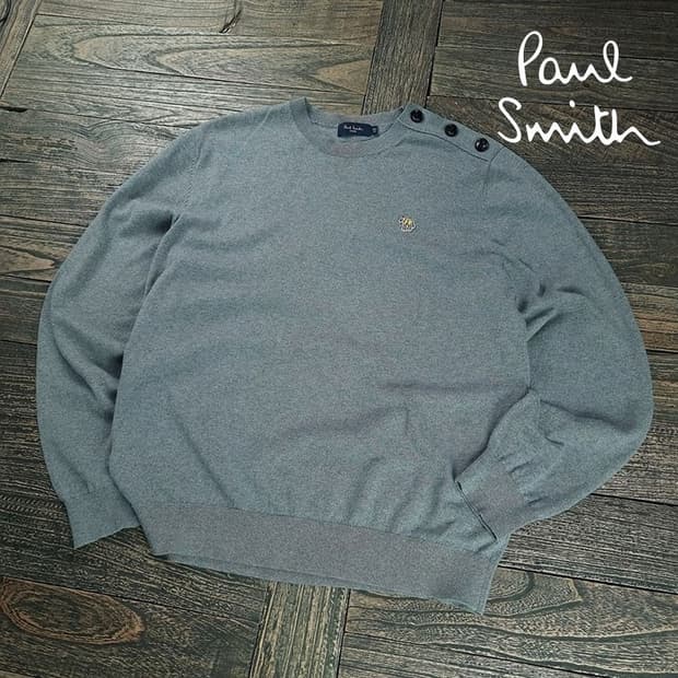 [폴스미스] 로고 패치 숄 버튼 니트 P01521