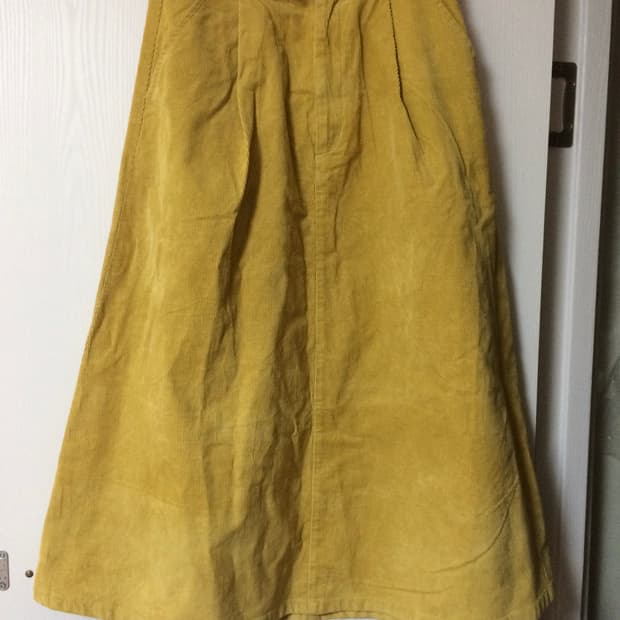 Japanese Vintage Yellow Corduroy Skirt