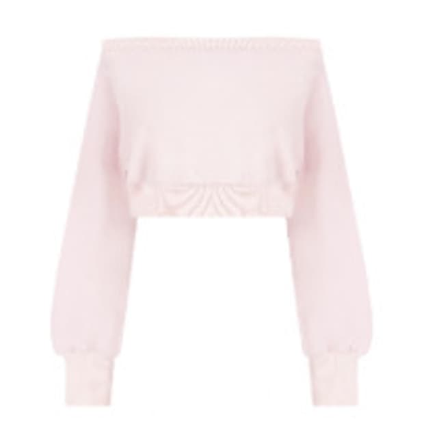 클리시어 아이스크림 스웻 니트 핑크 크롭