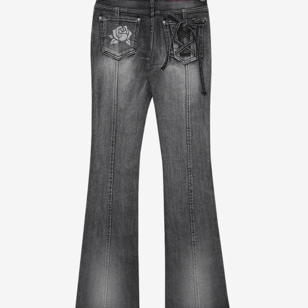 달링유어배드 ROSE BOOTS CUT DENIM #BLACK