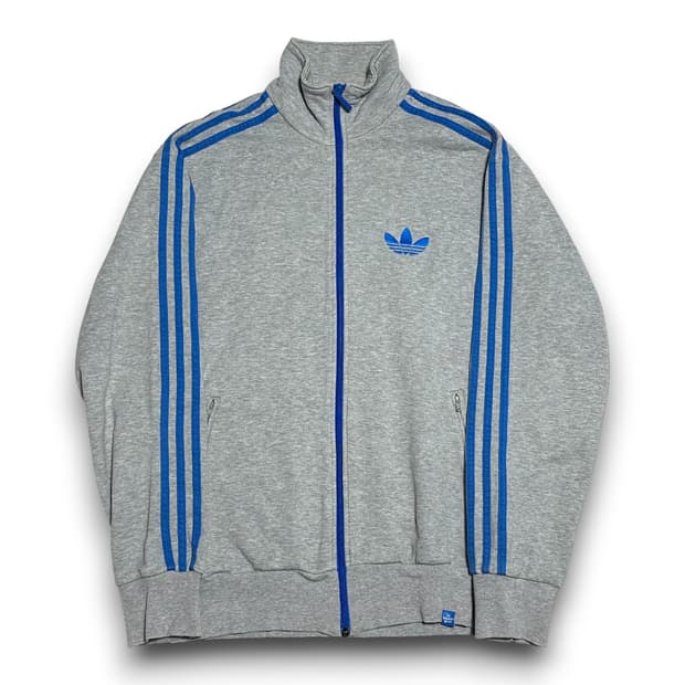 Adidas 파이어버드 블루 삼선 그레이 트랙탑 져지