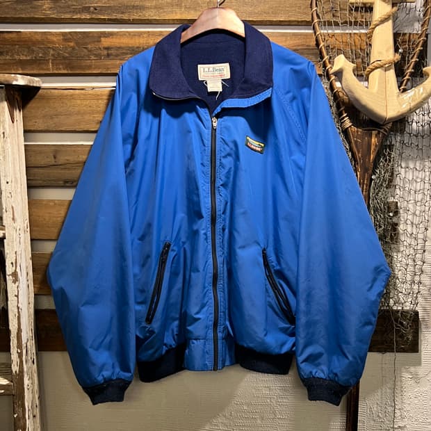 [XL]90s 엘엘빈 USA Made 플리스 라이닝 블루 나일론 웜업자켓